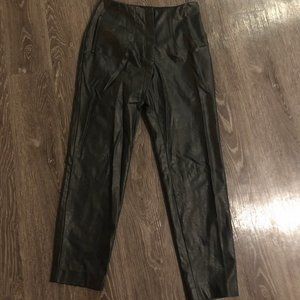 Faux Leather Ankle High Rise Pants
